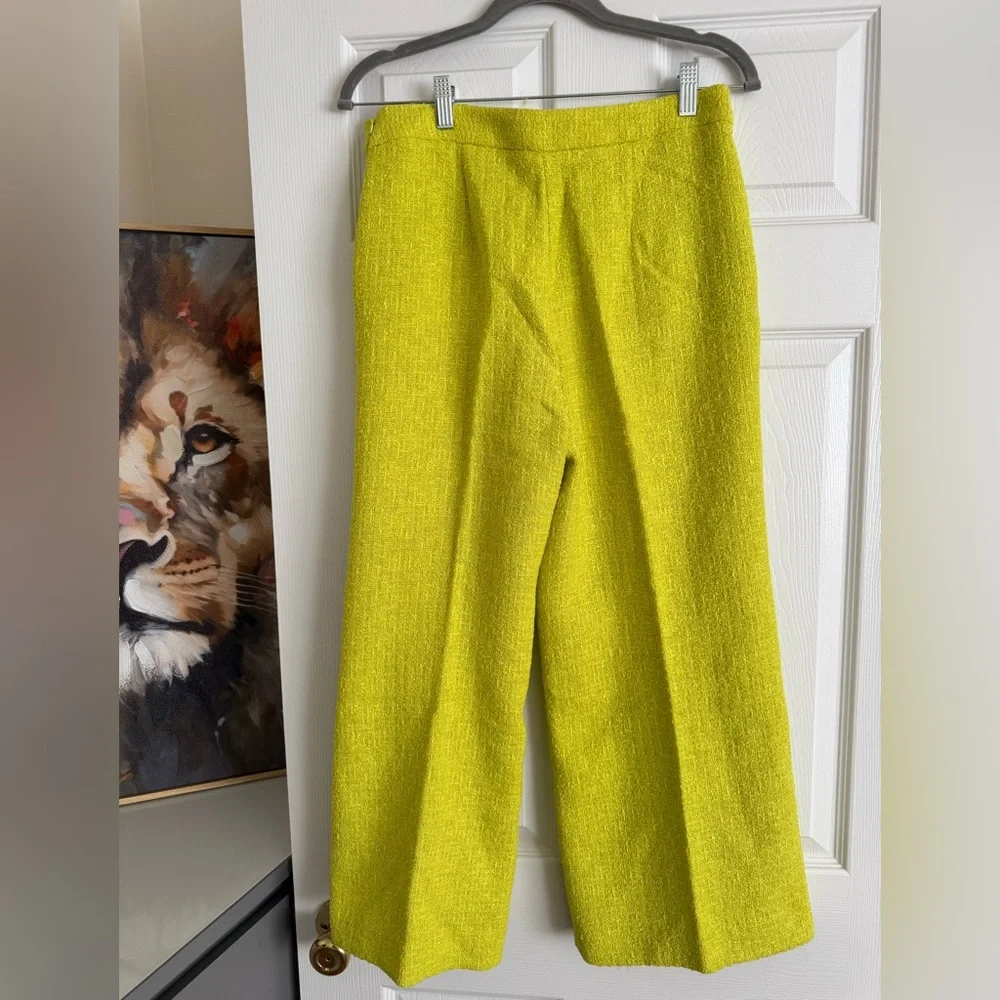 Zara Lime Green Wide-Leg Pants - Picture 2 of 2
